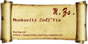 Moskovitz Zsófia névjegykártya